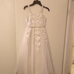 Charming White Floral Kids Dress